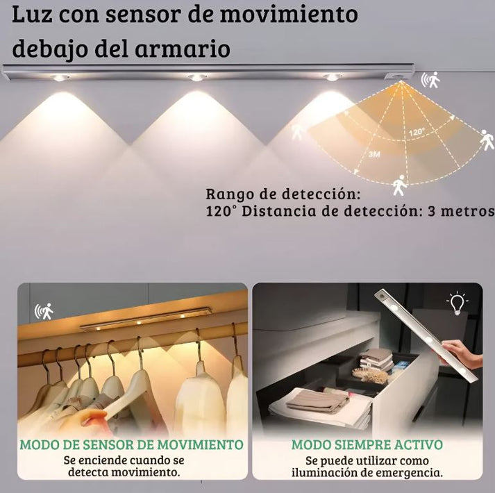 LAMPARA LED CON SENSOR DE MOVIMIENTO 100 cm