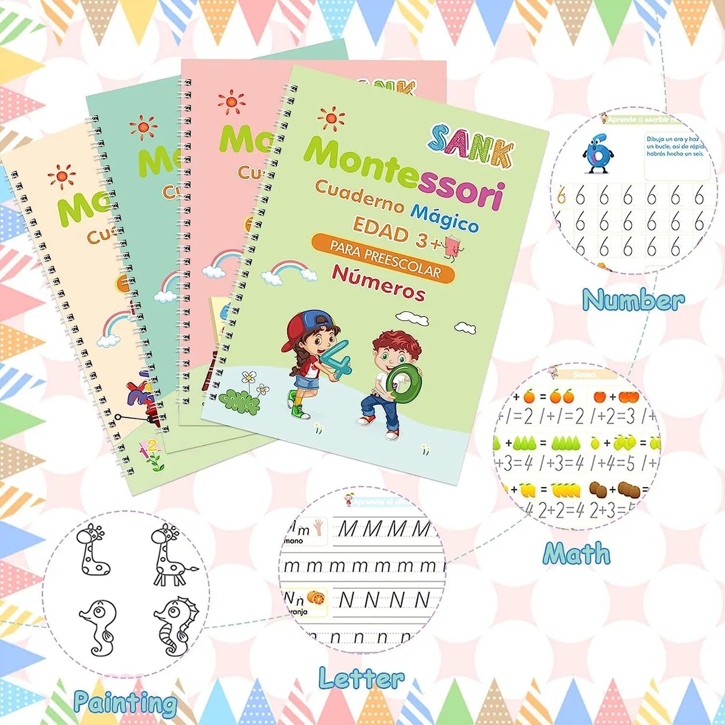 Libros de caligrafía set X4 unidades + obsequios